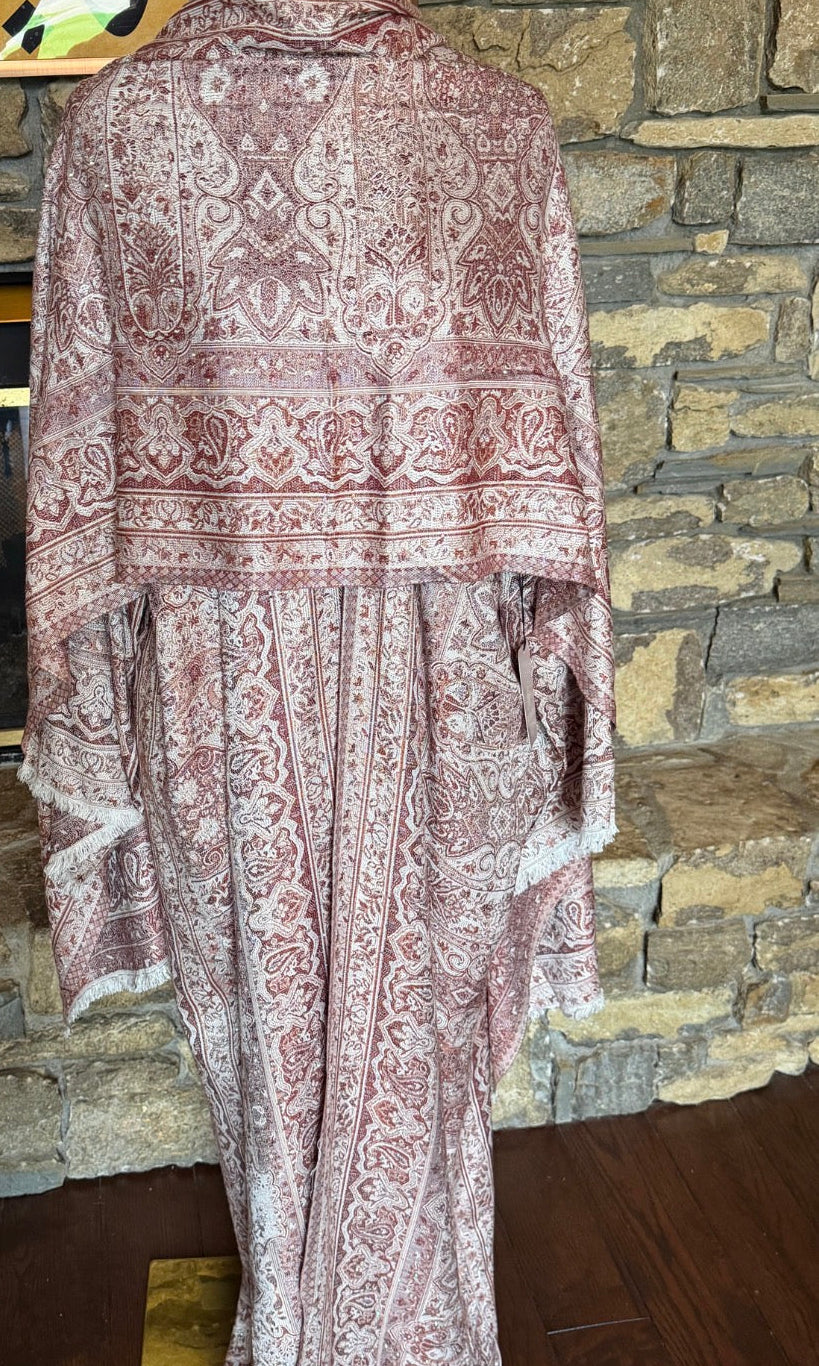 Pashmina Abaya Set - Stoned Woody Mocha