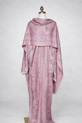 Pashmina Abaya Set - Stoned Pink Rose